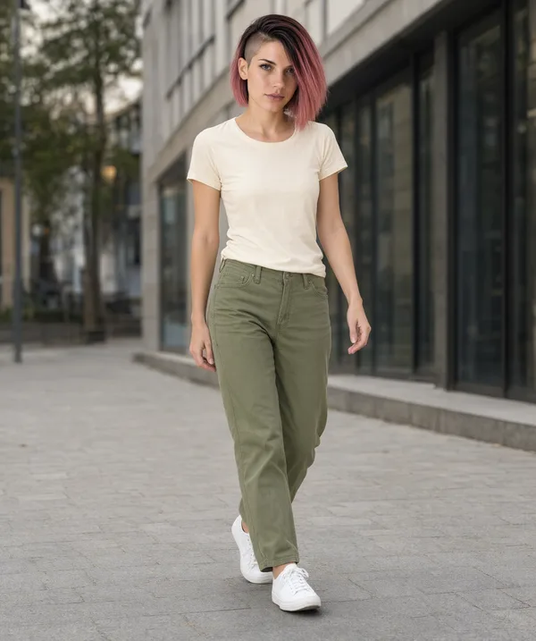 Sina walking through the city