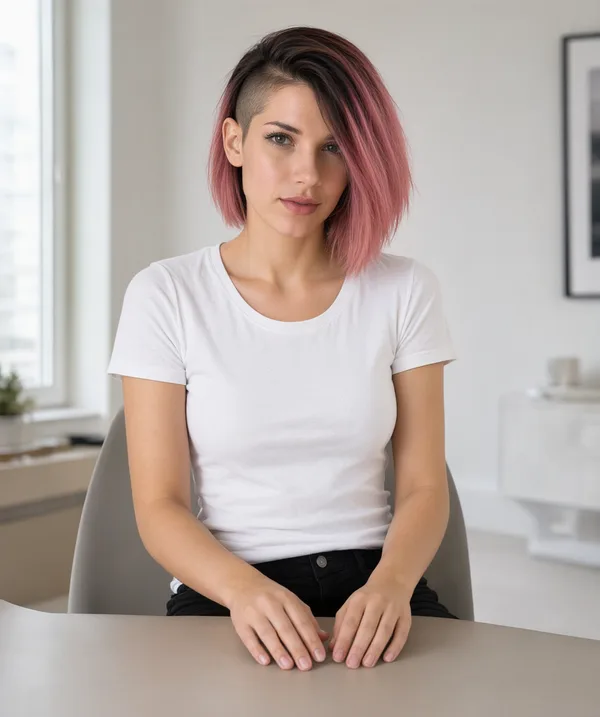Sina at her desk
